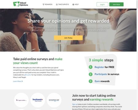 website thubmnail of ValuedOpinions
