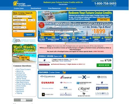 website thubmnail of Prestige Cruises