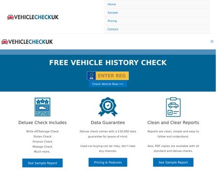 website thubmnail of Vehiclecheckuk.co.uk
