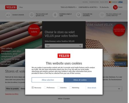 website thubmnail of Veluxshop.fr