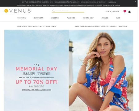 I want to order a one piece bathing suit from Venus. How are the