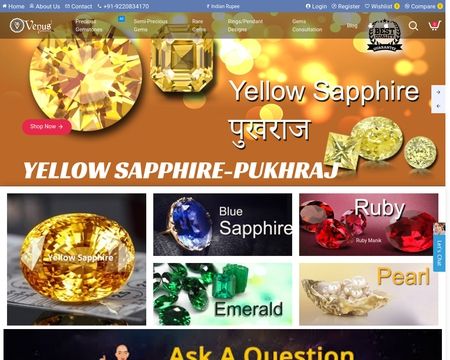 website thubmnail of Venus Jewellers