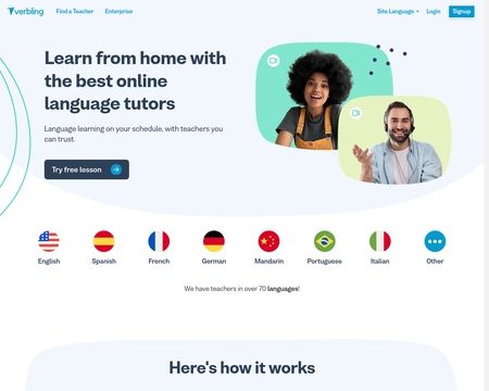 website thubmnail of Verbling