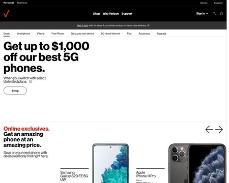 website thubmnail of Verizonwireless.co