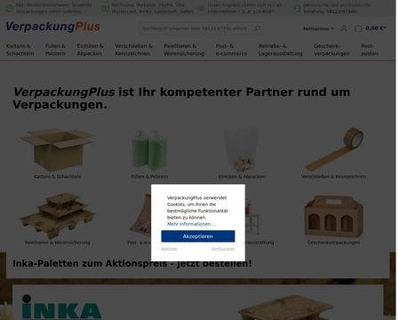 website thubmnail of Verpackungplus.de
