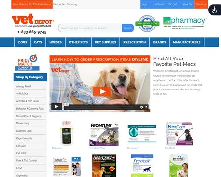 website thubmnail of Vet Depot