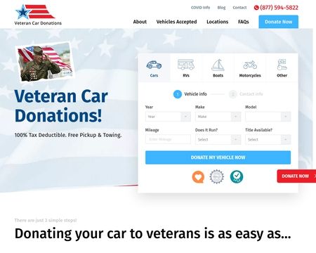 website thubmnail of Veteran Car Donations