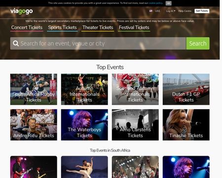website thubmnail of Viagogo ZA