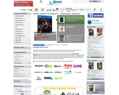 website thubmnail of Video Game Compare