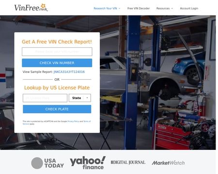 website thubmnail of Vinfreecheck