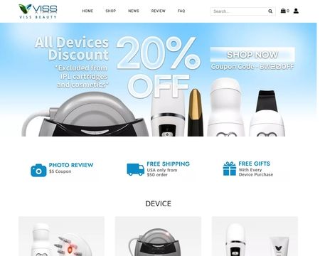 website thubmnail of Viss Beauty