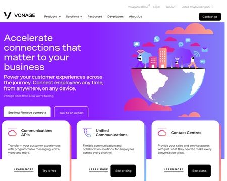 website thubmnail of Vonage.co.uk