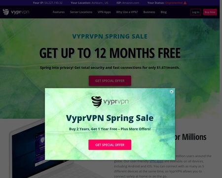 website thubmnail of Vyprvpn