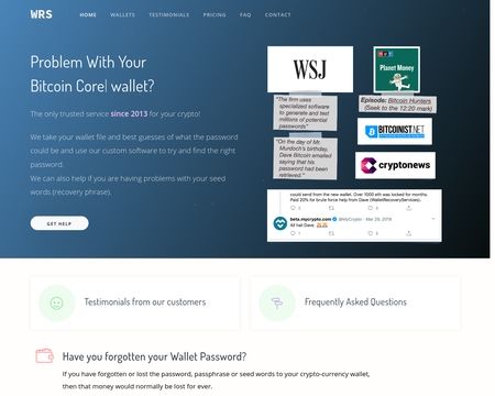 website thubmnail of Wallet Recovery Services
