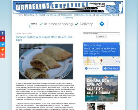 website thubmnail of Wandering Chopsticks