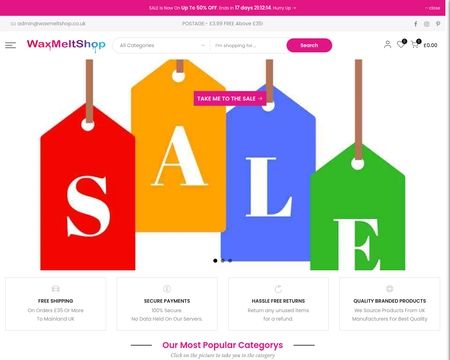 website thubmnail of Waxmeltshop.co.uk