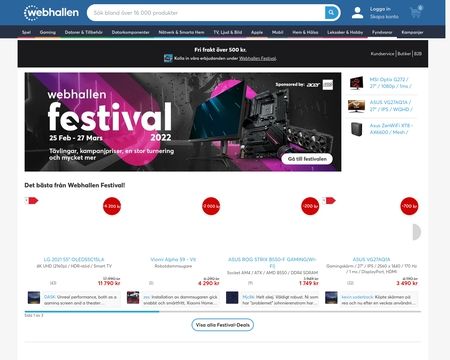 website thubmnail of Webhallen