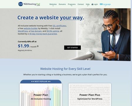 website thubmnail of WebHostingPad.com