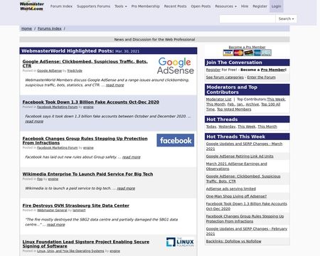 website thubmnail of WebmasterWorld