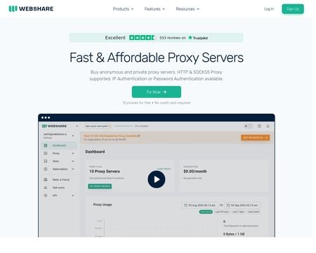 website thubmnail of Webshare.io