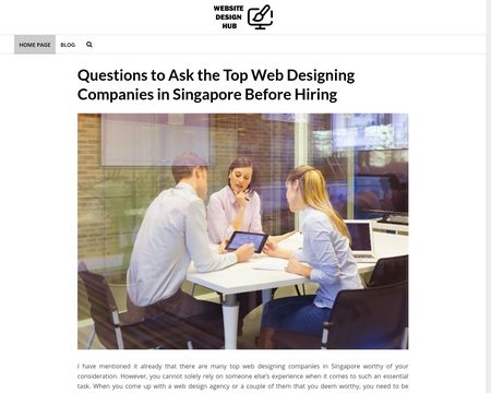 website thubmnail of WebsiteDesignHub.sg