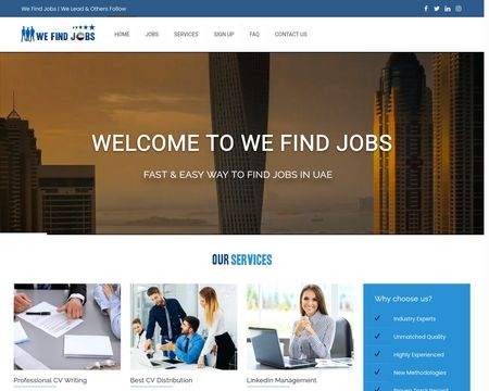 website thubmnail of We Find Jobs UAE
