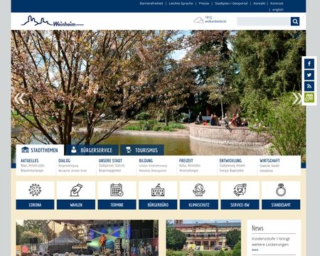 website thubmnail of Weinheim.de