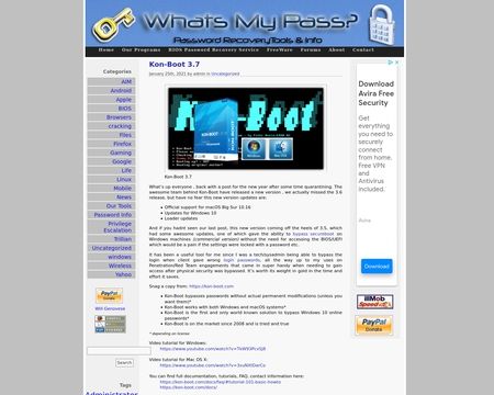 website thubmnail of Whatsmypass
