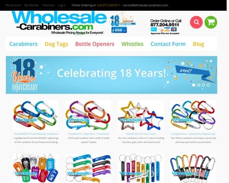 website thubmnail of Wholesale-Carabiners.com