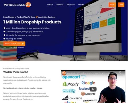 website thubmnail of Wholesale2b