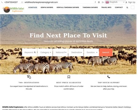 website thubmnail of Wildlife Safari Exploreans