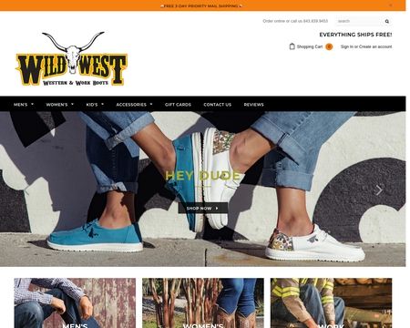 website thubmnail of Wild West Boot Store
