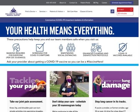 website thubmnail of Willamette Valley Medical Center