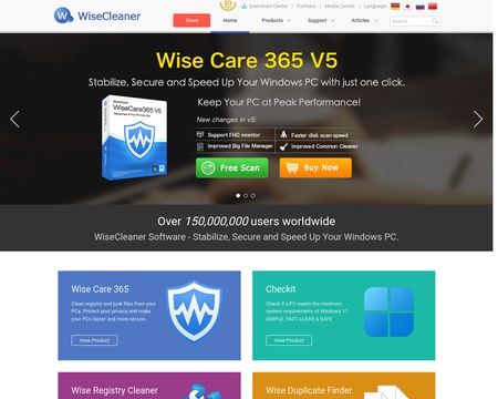 website thubmnail of WiseCleaner