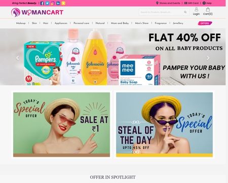 website thubmnail of Womancart.in