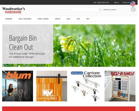 website thubmnail of Woodworker's Hardware