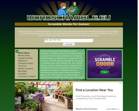 website thubmnail of Wordscramble.eu