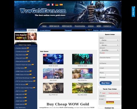 website thubmnail of WowGoldEver.com