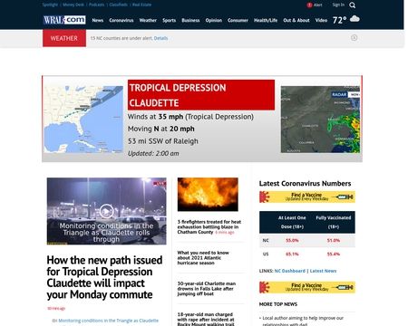 website thubmnail of WRAL NBC Affiliate