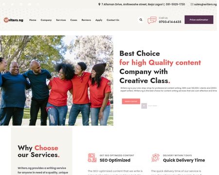 website thubmnail of Writers.ng