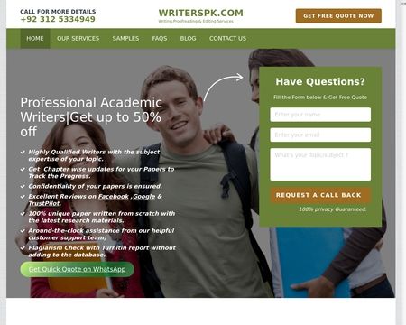 website thubmnail of Writerspk.com