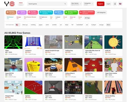 website thubmnail of Y8.com