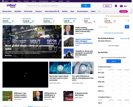 website thubmnail of Yahoofinance