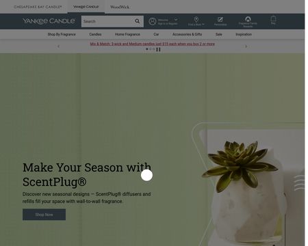 website thubmnail of Yankee Candle