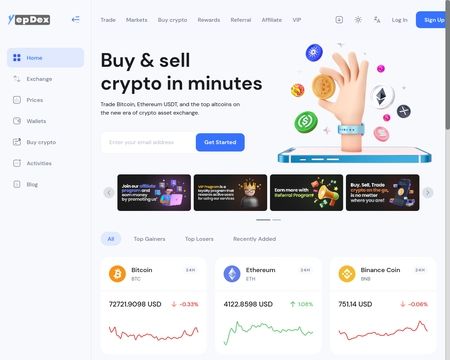 website thubmnail of YepDEX