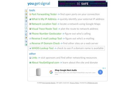 website thubmnail of YouGetSignal