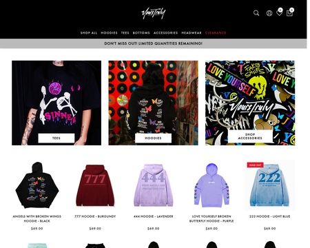 website thubmnail of Yours Truly Clothing