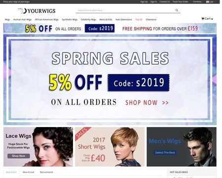 website thubmnail of YourWigs.co.uk
