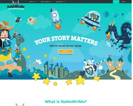 website thubmnail of NaNoWriMo Young Writers Program