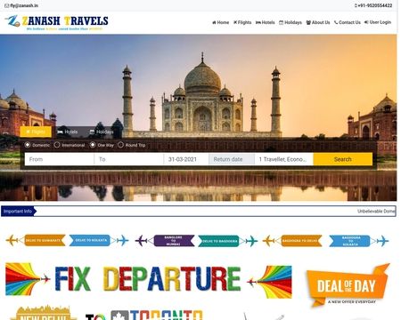 website thubmnail of Zanash Travels
